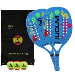 Caston Sports OEM ODM PR730 Beach Tennis Racket Set Full Carbon Fiber EVA Core