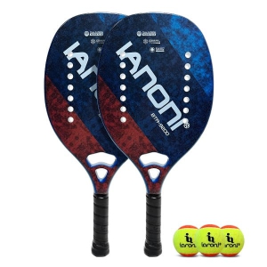 Caston Sports OEM ODM PR9200 Deep Blue, Deep Green Beach Tennis Racket Set Graphite Composite Surface High Density Pro EVA Core